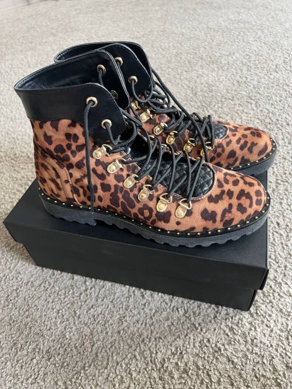 Twinset Animal print combat boots